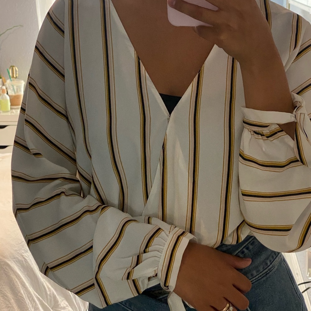 Striped white blouse